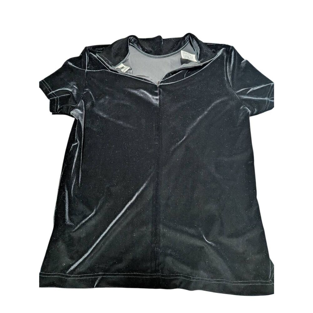 DKNY Vintage Short-sleeve Quarter-Zip Polo Shirt Velvet material Women's